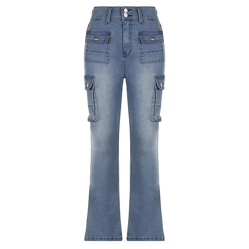 Street Retro Pocket Low Rise Hot Girl Jeans