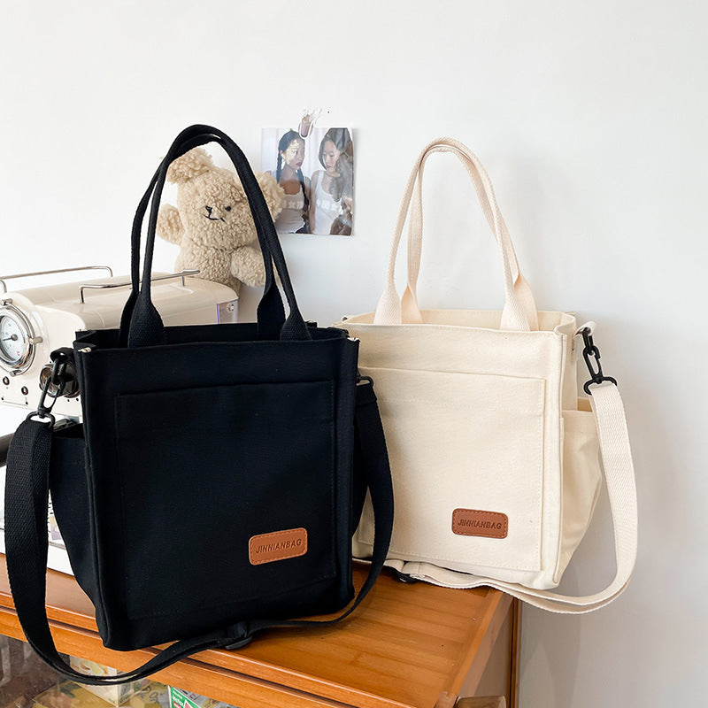 Women's Fashionable And Versatile Solid Color Thousand Layer Canvas Bag
