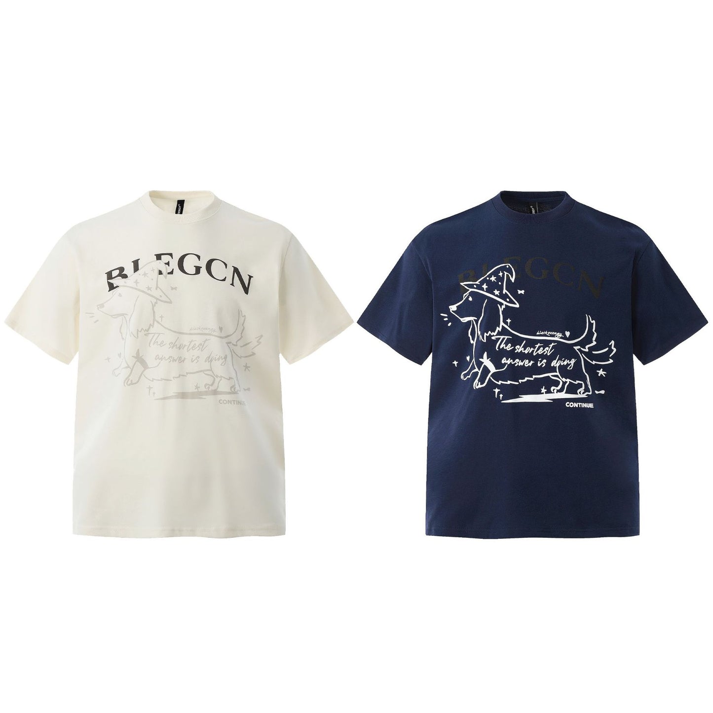 High Street Amerikansk Tegnefilm Dyrebogstav Trykt Rund Hals Kortærmet T-shirt
