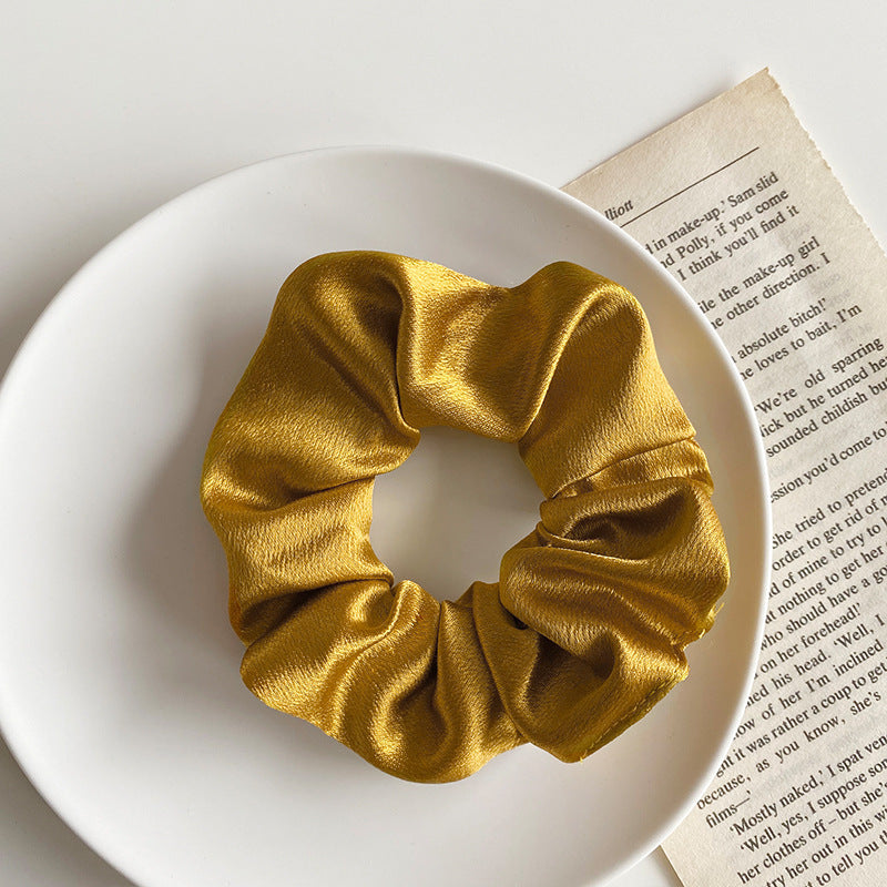 French Vintage Satin Large Intestine Hair Tie