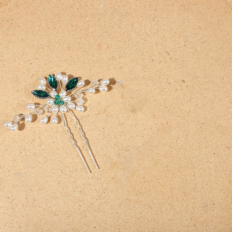 European And American Green Crystal Hair Accessories