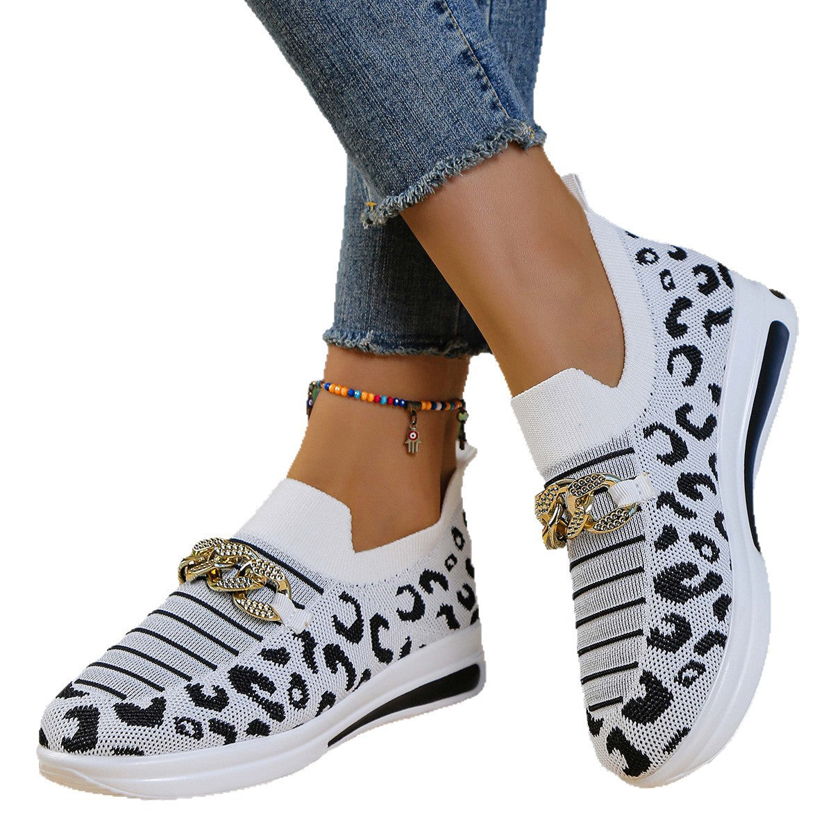 Flade slip-on-loafers, store, afslappede sneakers, åndbare