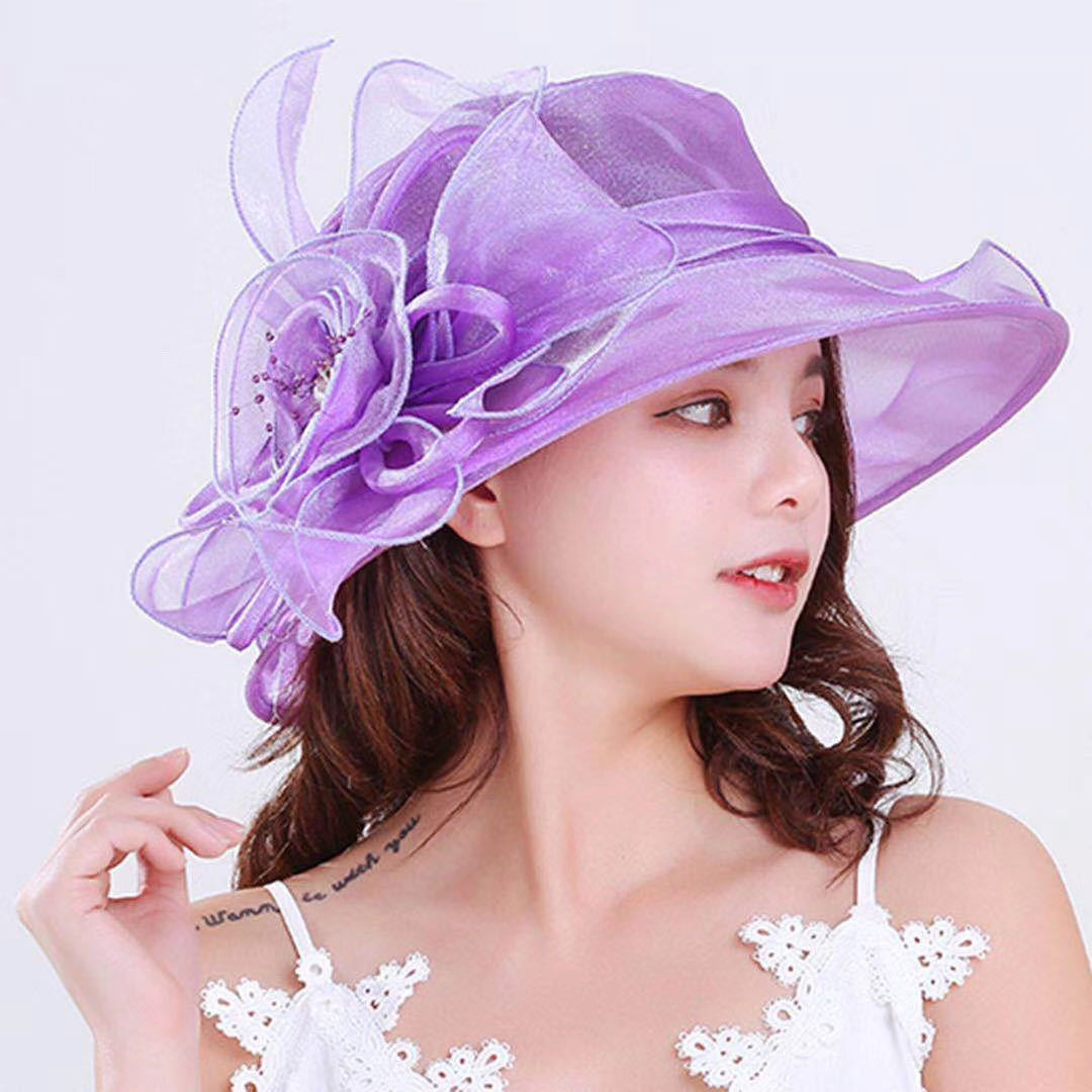 Fashion Gauze Flower Hat Wedding Dress Shadow