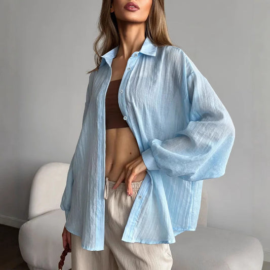 Women's Casual Fashion Solid Color Shirt