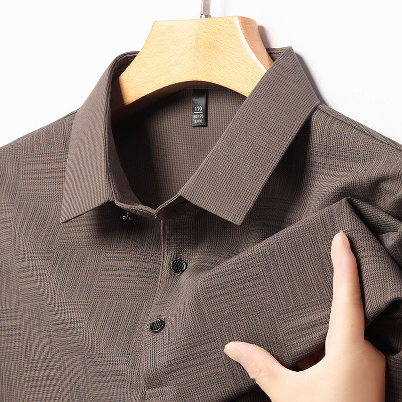 Slim Fit Åndbar Ny Herre Lapel T-shirt
