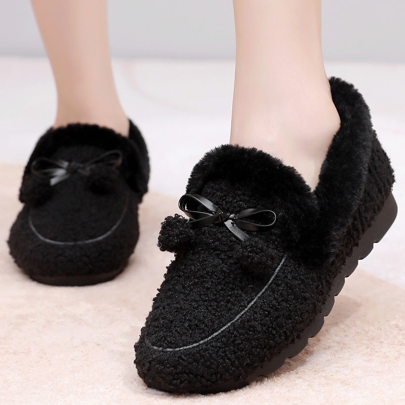 Warm Plus Velvet Women's Slip-on Cotton Shoes