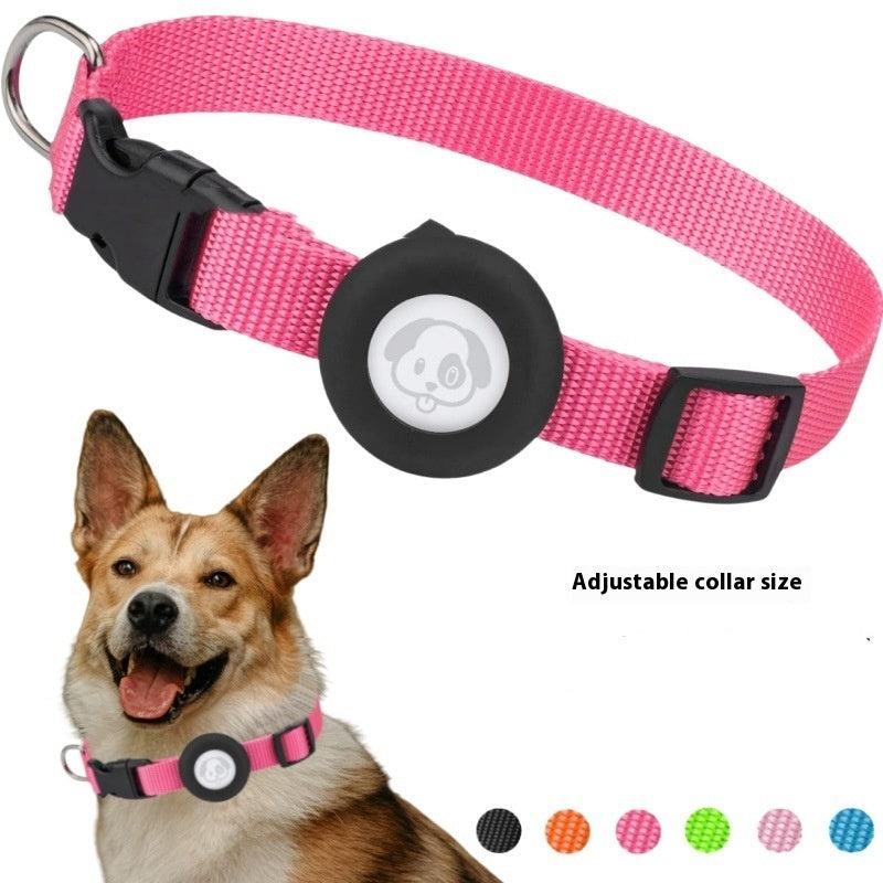Dog Collar Waterproof Silicone Case Solid Color Nylon Ribbon Pet Supplies