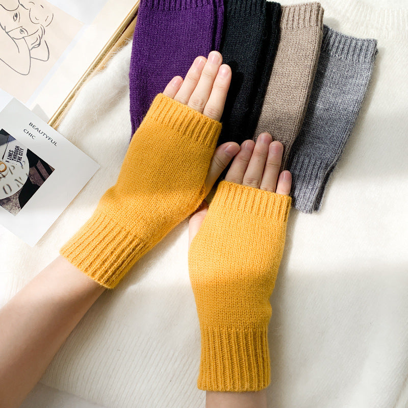 Women Stylish Hand Girl Arm Crochet Knitting Hollow Warm Fingerless Gloves