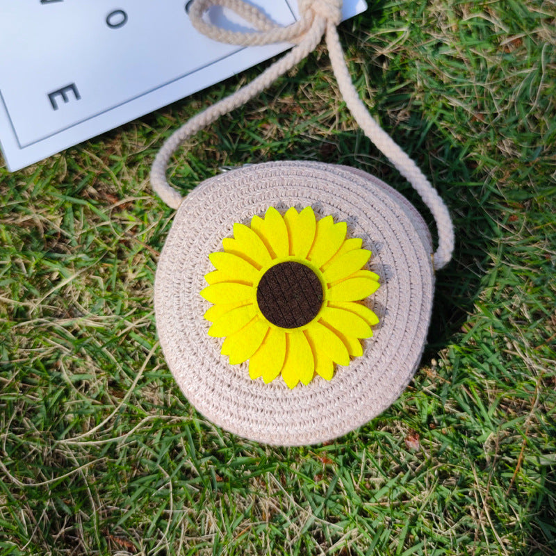 Grass Woven Bag For Children's Cute Crossbody
