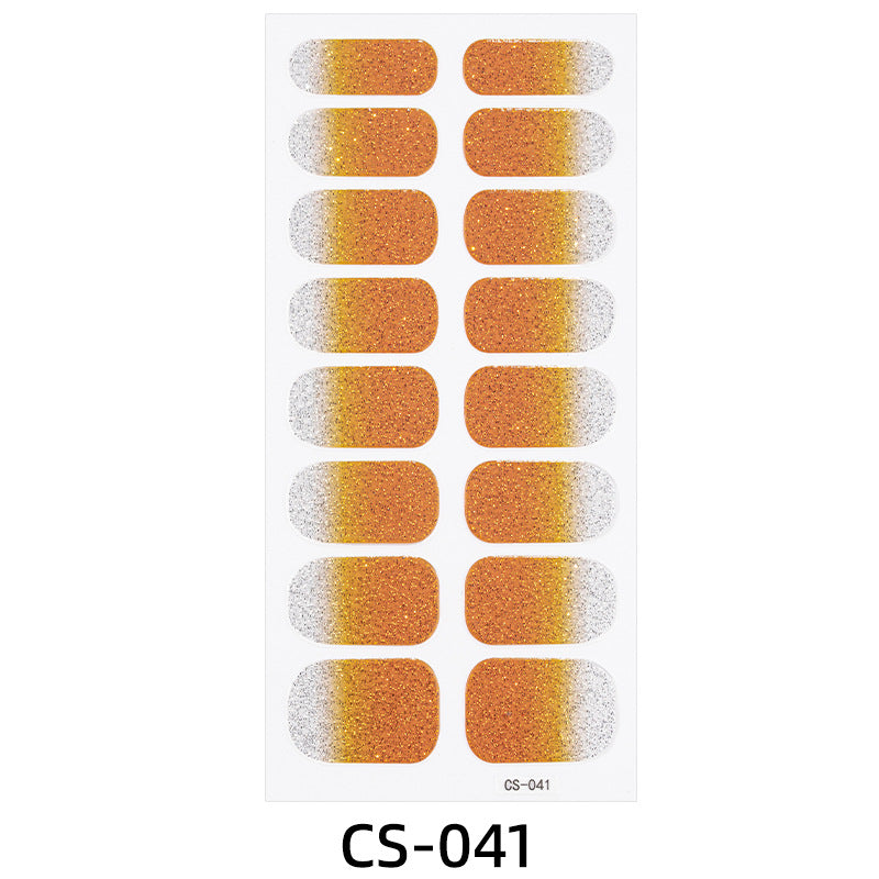 Pure Color Nail Stickers Onion Powder Gradient Manicure