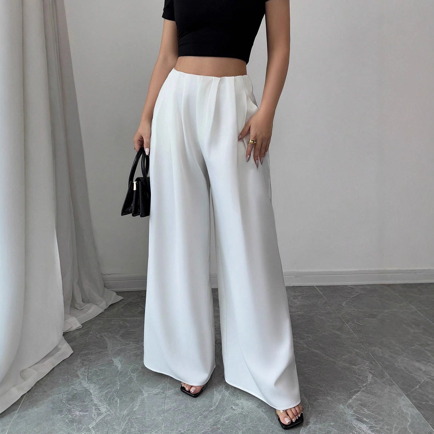 Light-luxury Figure-flattering Draped New Chinese-style Wide-leg Casual Pants