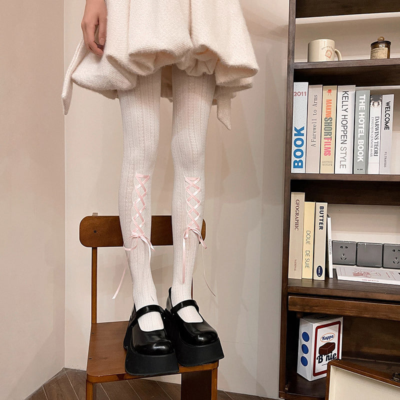 Love Pattern Cute Student Bottoming Pantyhose