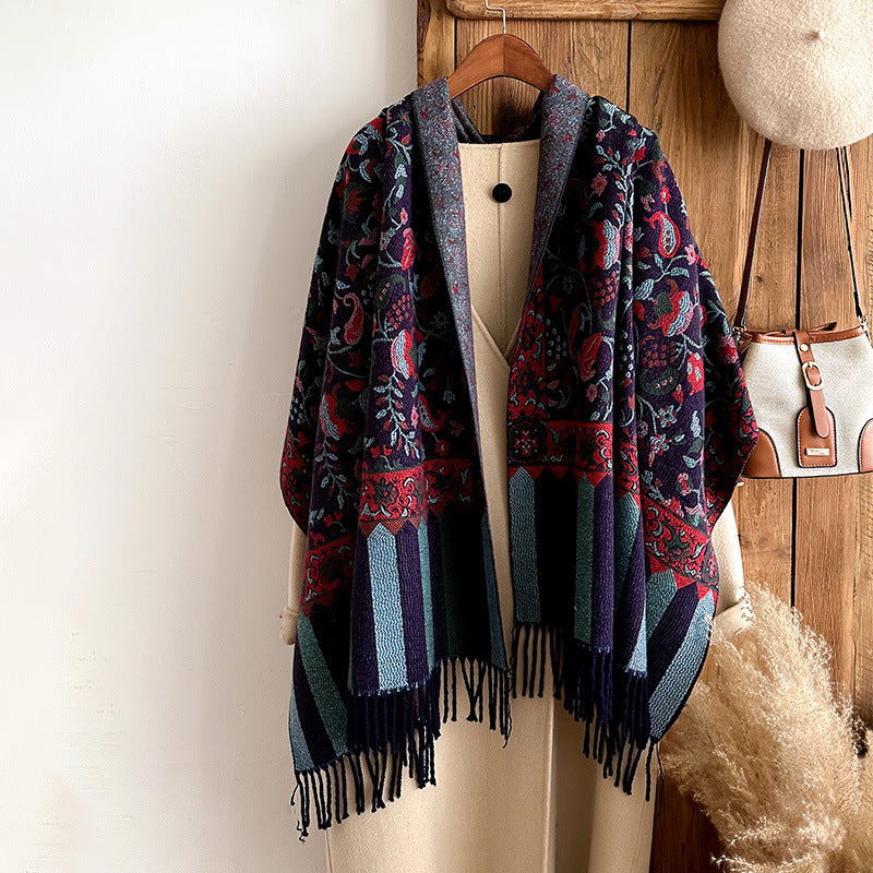 Autumn And Winter Ethnic Style Plant Flower Core-spun Yarn Tassle Fashion