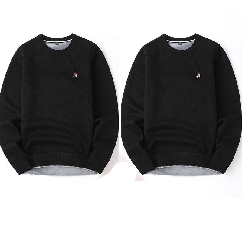Sweater Mænd Efterår Og Vinter Plus Fløjl Fortykning Base