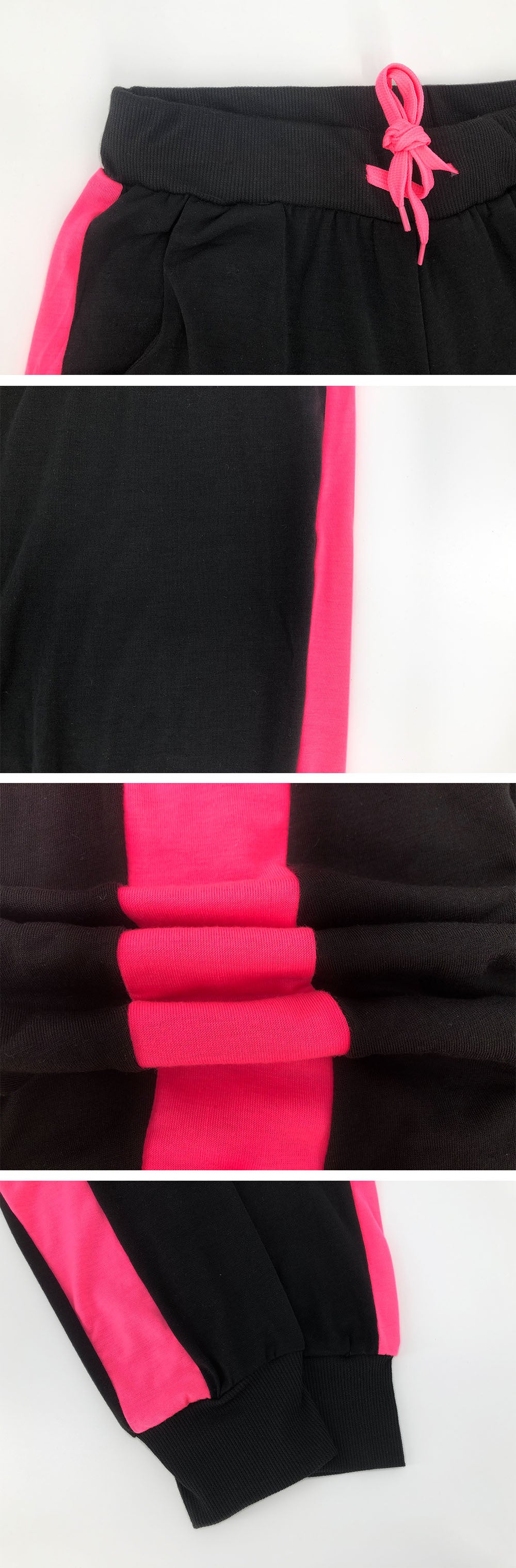 Women Sexy Lace-up Color Matching Trousers