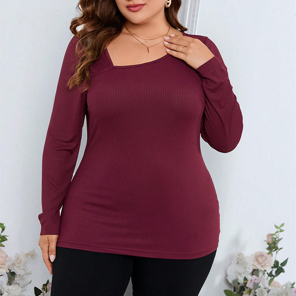 Women's Long Sleeve Slim Fit Knit Pullover Top