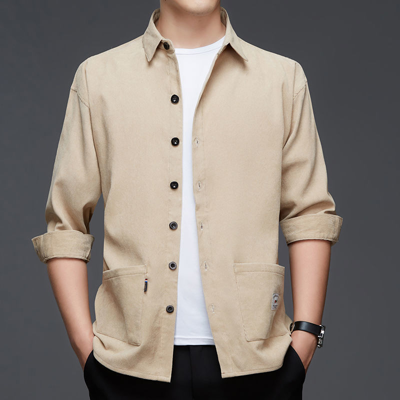 All-matching Shirt Men's Pocket Coat Top Bottoming Shirt