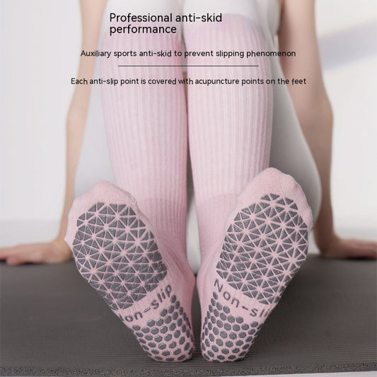 Autumn And Winter Yoga Non-slip Professional Women's Long Pilates Sports Workout Slimming Socks