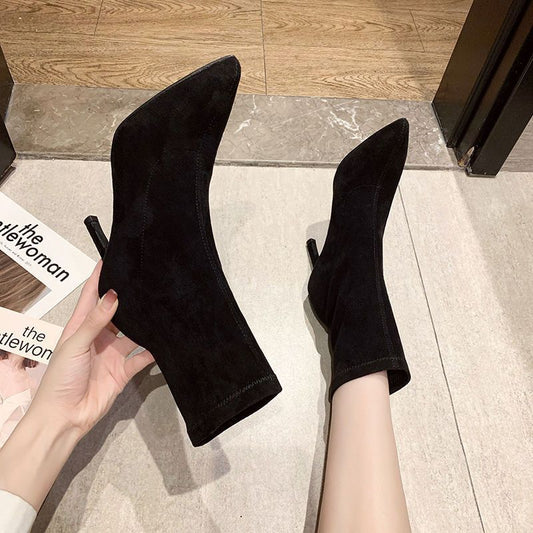 Womens Spring Autumn Stiletto Mid-Calf Boots