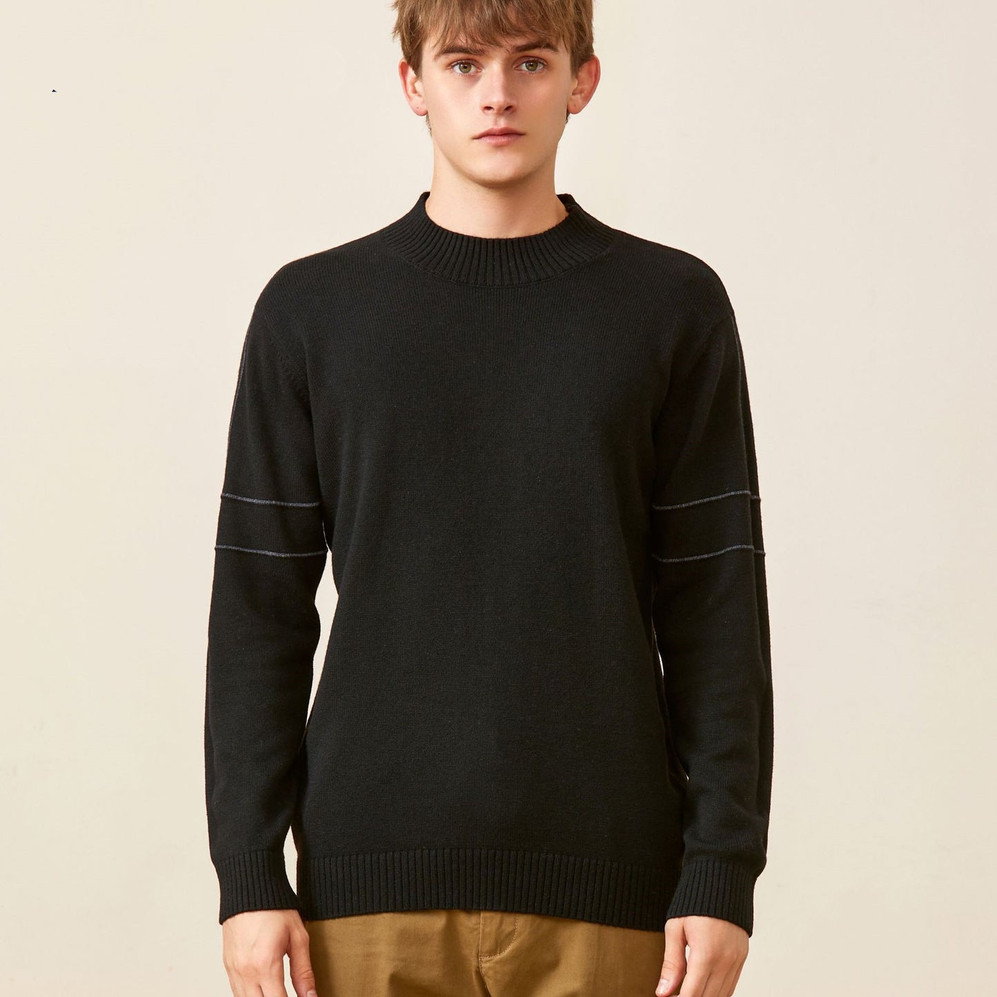 Autumn And Winter Slim-fitting Threaded Cuffs All-match Blouse Men
