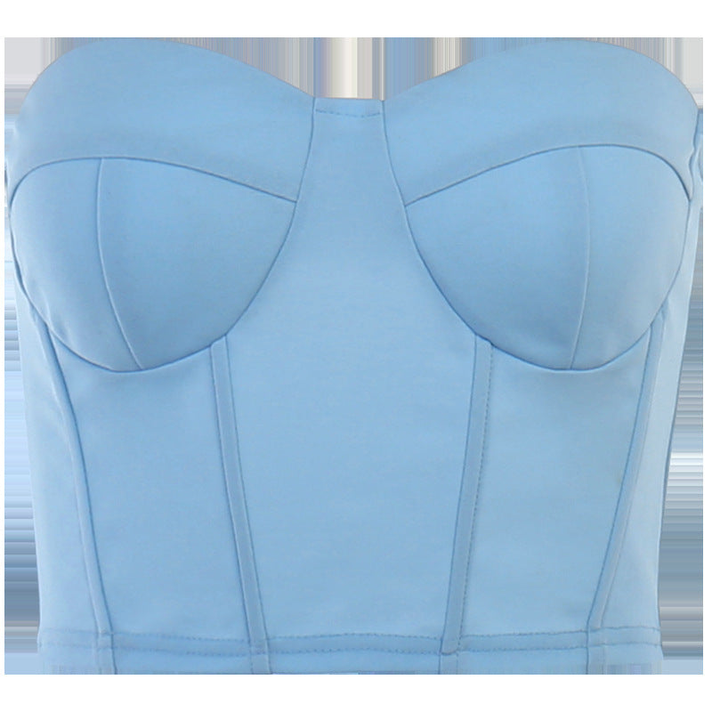 Tube Top Fishbone Chest Cup Waist Sexy Vest All-match Top