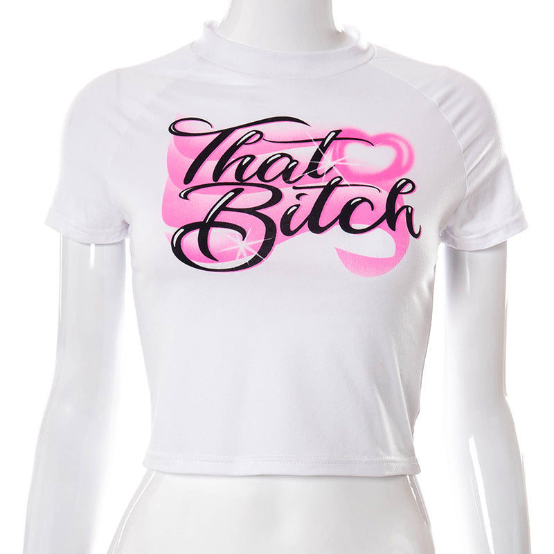 Casual Round Neck Print Women's T-shirt