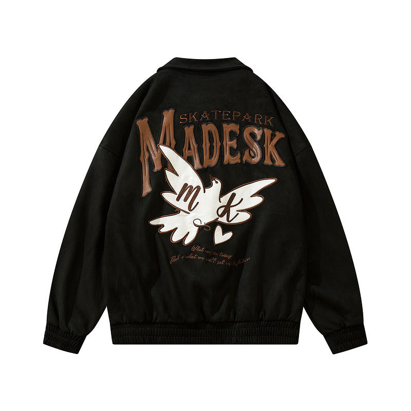 American Retro Letter Embroidered High Street Vibe Jacket