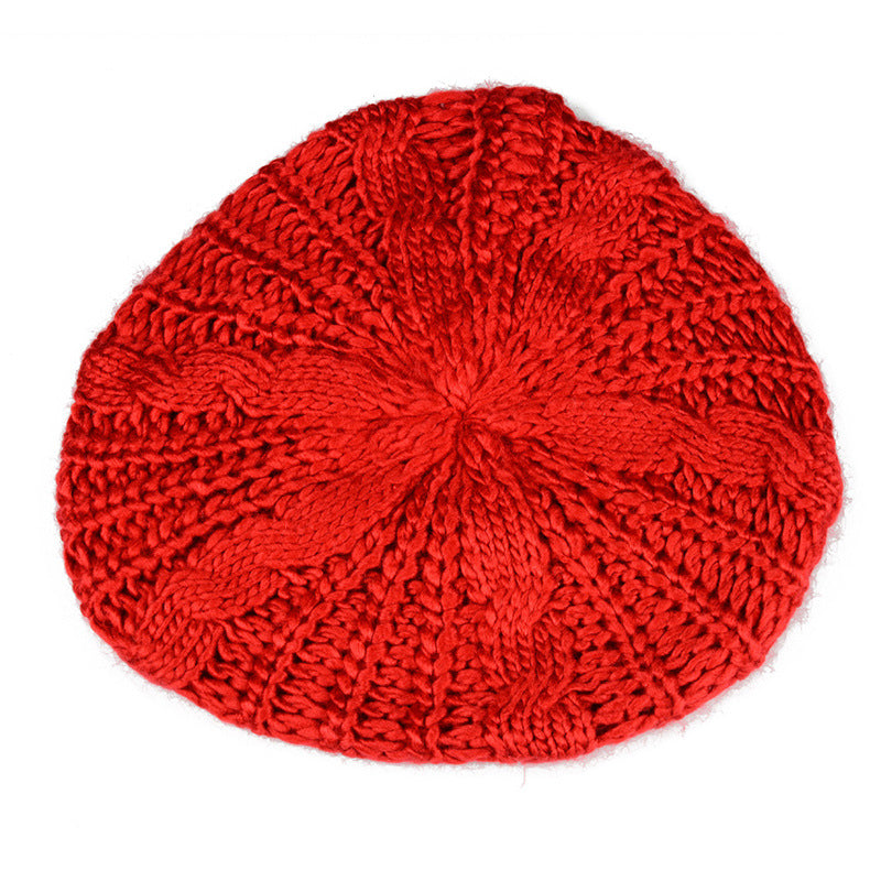 Women's Autumn And Winter Big Buds Twist Ball Knitted Hat