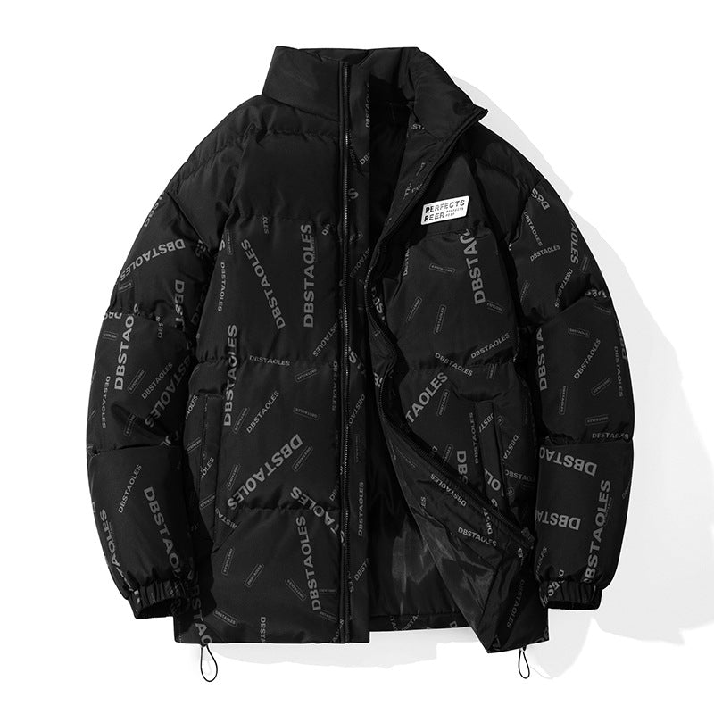 Men's Stand Collar Loose Down Cotton Jacket