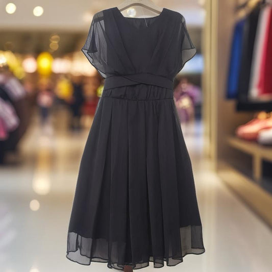 Fashionable V-Neck Solid Color Simple Chic Slimming Elegant Summer Dress