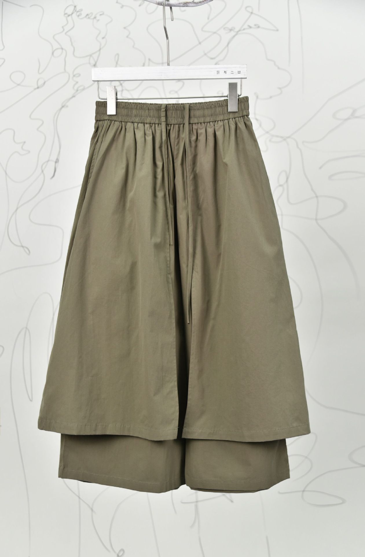Dark SpringSummer New Patchwork Double-layer Profile Slimming Slim Fit High Waist Work Clothes Culottes