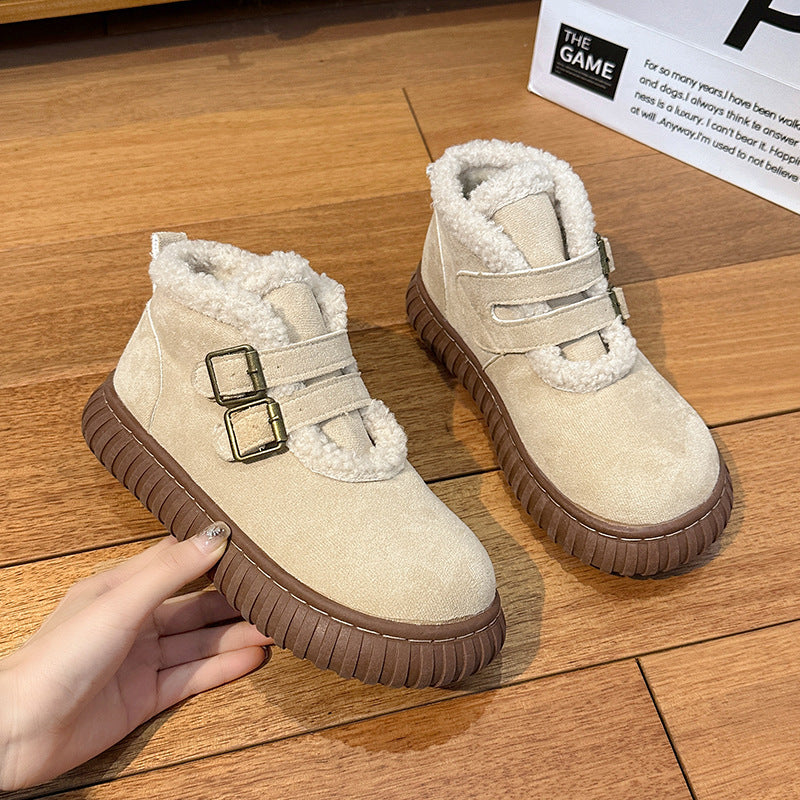 New British Style Ultra Thick Fleece Lined Womens Snow Boots