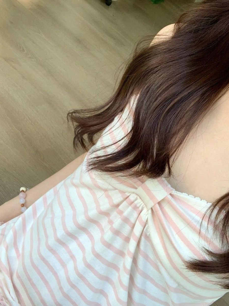 Striped Camisole Bow Ruffle Top