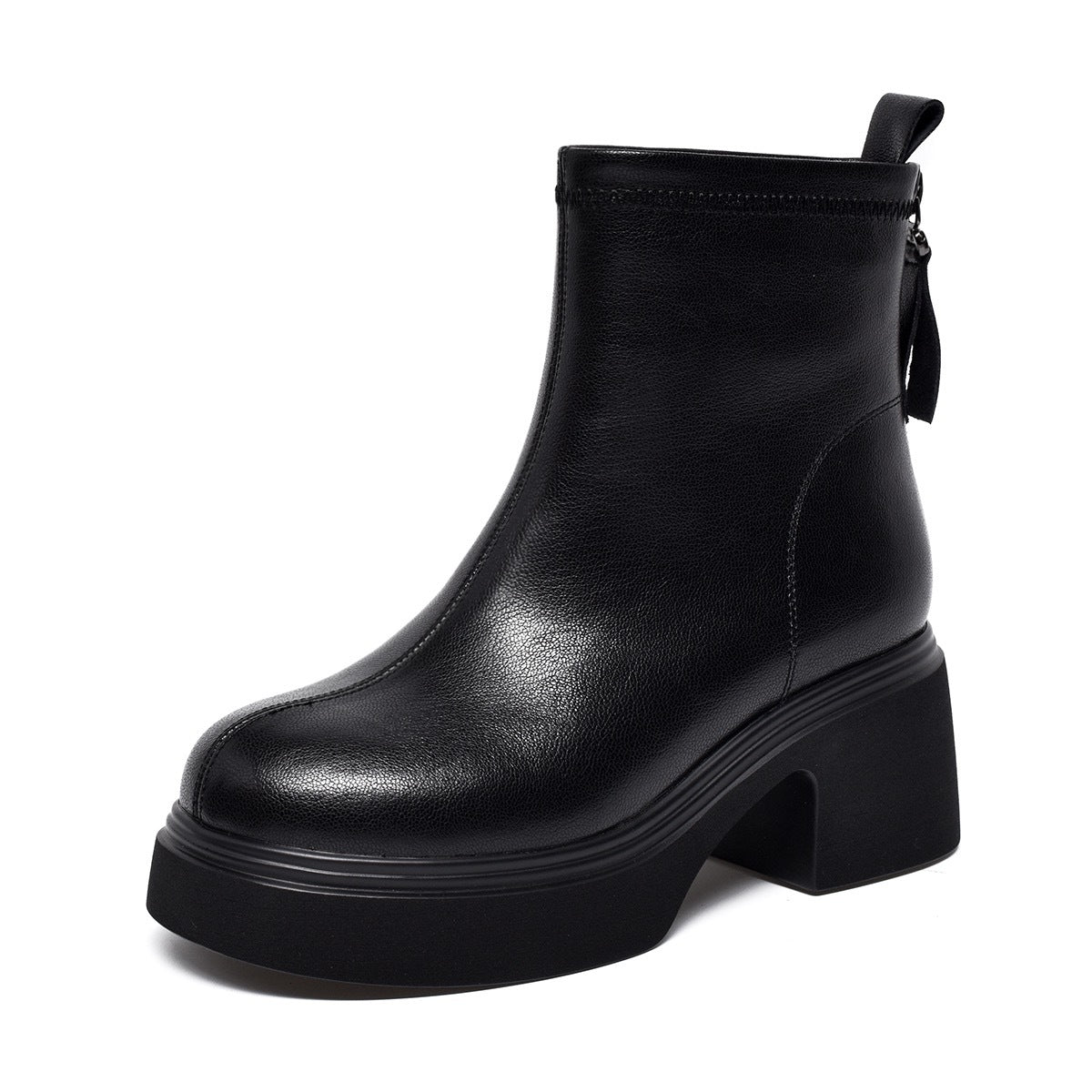 Autumn And Winter New Thick Bottom Chunky Heel Women's Ankle Boots