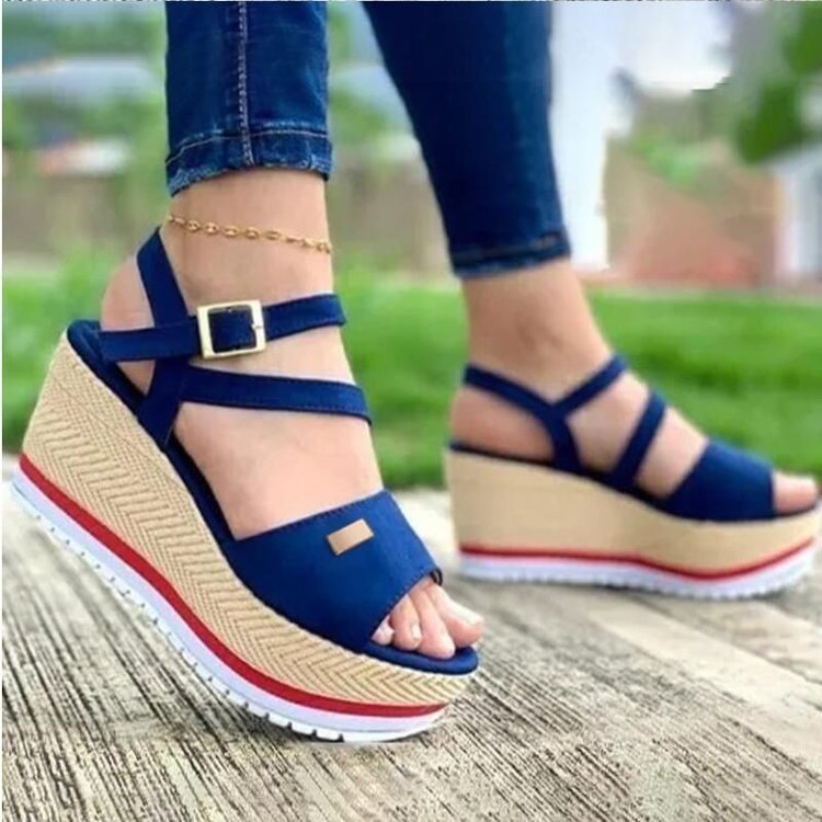 Summer New Style Fish Mouth Wedge Sandals In Europe And America