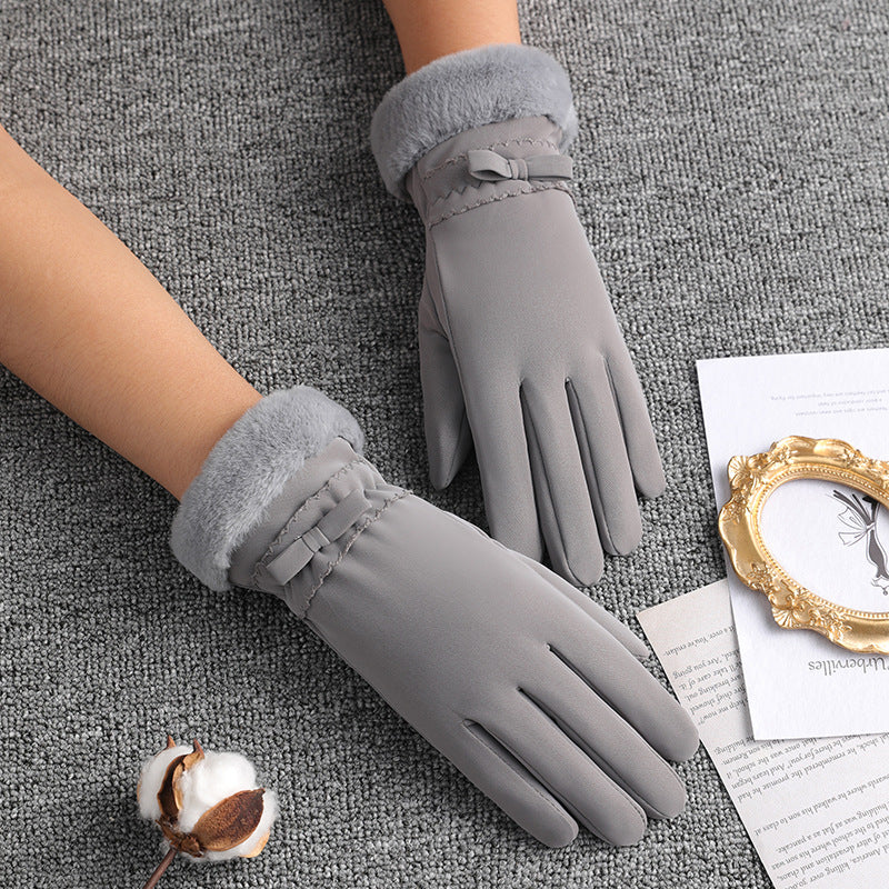 Plush Thick Windproof Touch Screen Driving Gloves