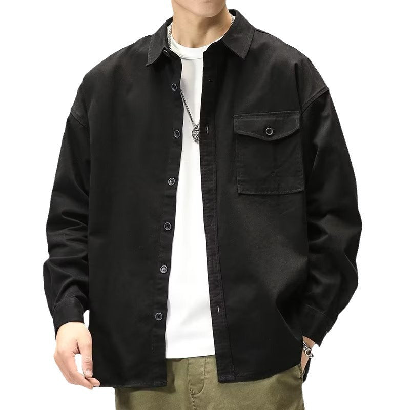 Casual Langærmet Skjorte Cardigan Jakke