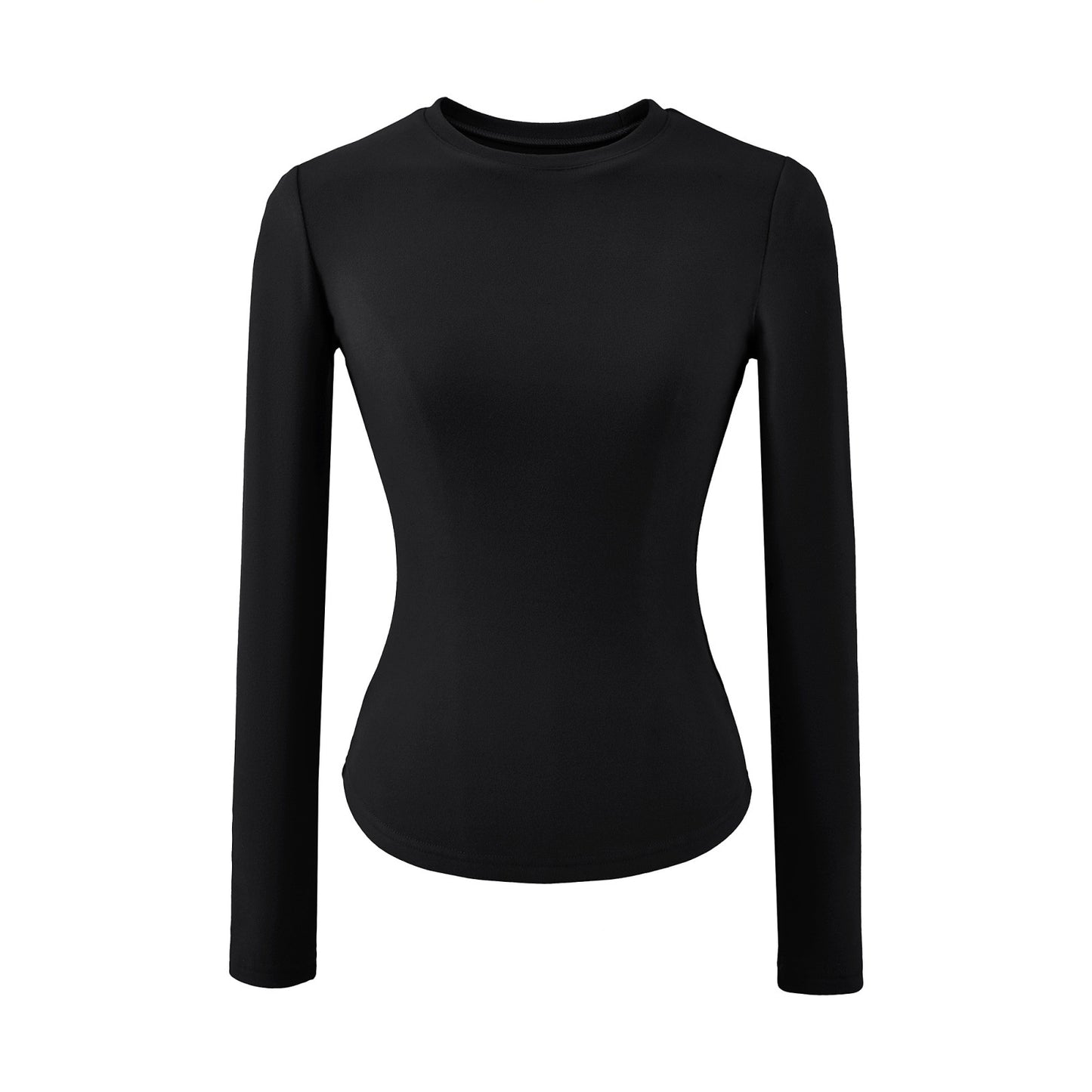 Double-sided Brushed Waist-cinching Warm Long-sleeve T-shirt