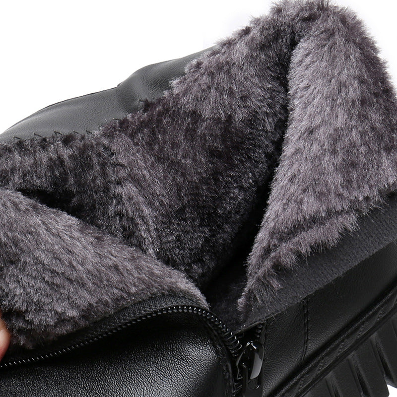 Middle-aged And Elderly Plus Velvet Thick Short Boots Elderly Snow Boots