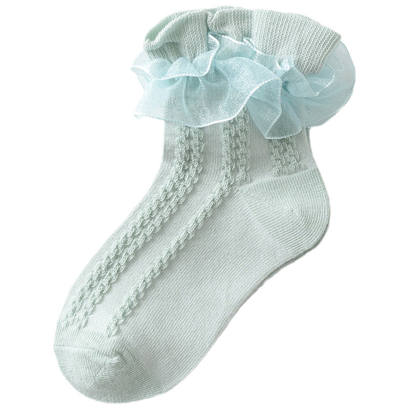 Girls' Double Layer Lace Socks Spring Autumn Winter