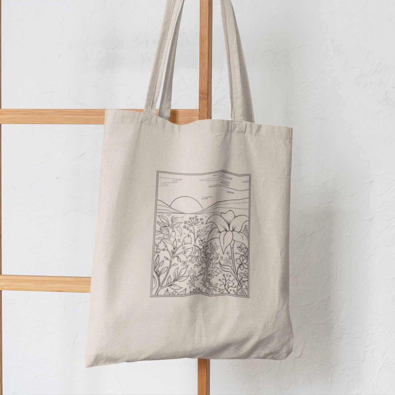 Butterfly Mushroom Printed Canvas Bag Shoulder Bag