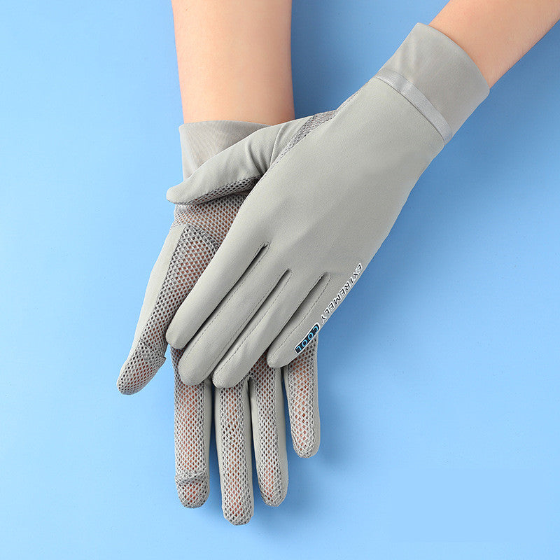 Ladies Ice Silk Gloves Sunscreen Anti-UV Outdoor Thin Style