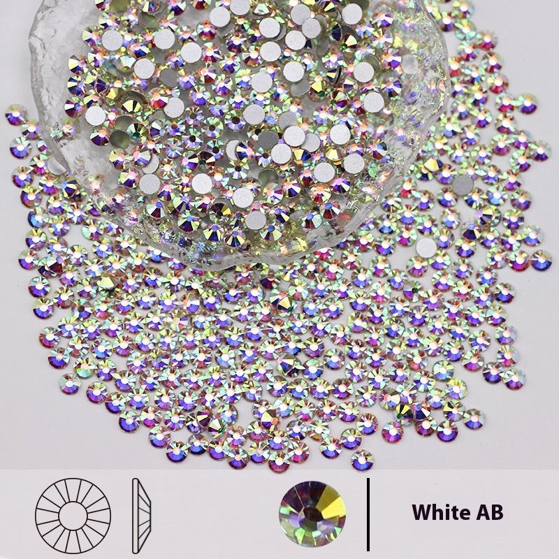 Colored Round Flat Bottomed Crystal Glass Diamond