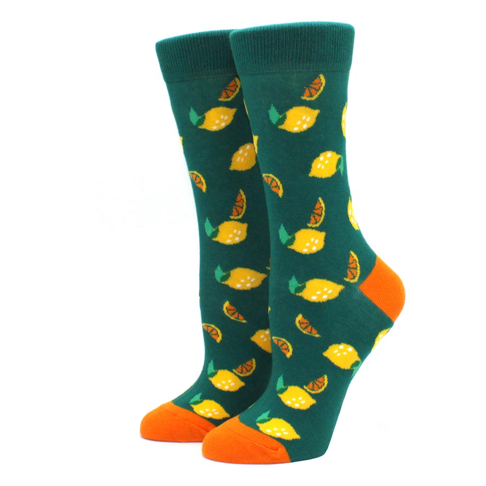 Colorful Women's Cotton Round Socks Funny Banana
