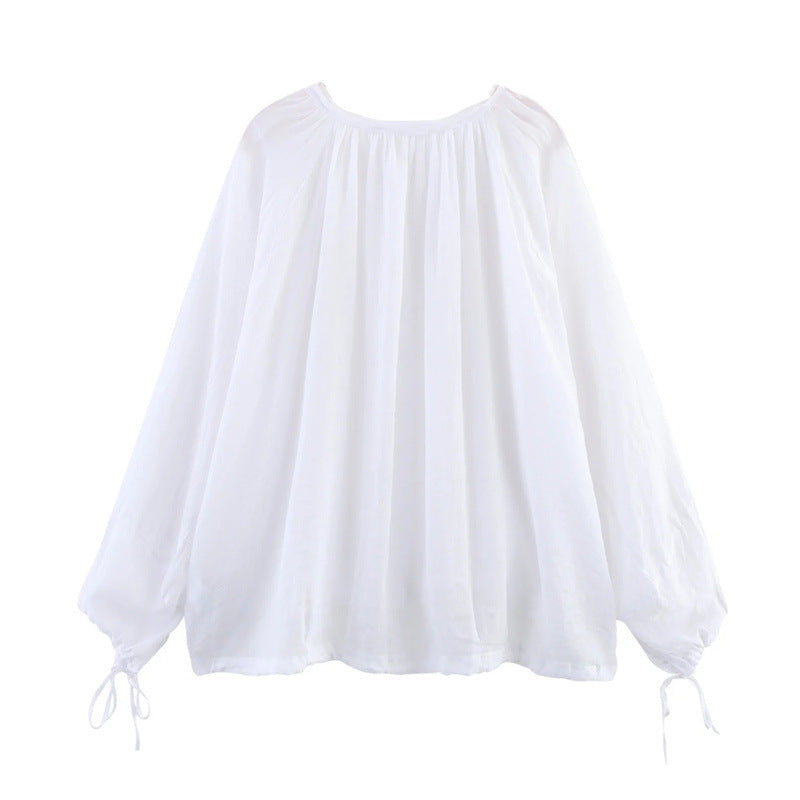 Bowknot Decoration Zhongshan Collar Shirt