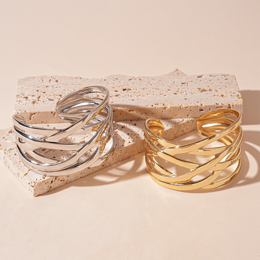Fashion Multi-layer Glossy Geometric Bracelet For Women