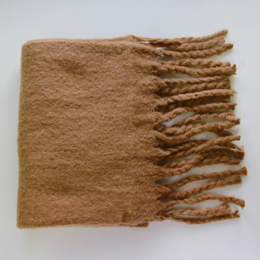 Women's Classic Solid Color Thick Beard  Cashmere Scarf