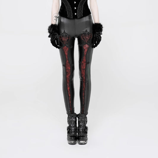 Leggings Punk Embroidery Positioning Flower Stretch Leggings Women's Pants