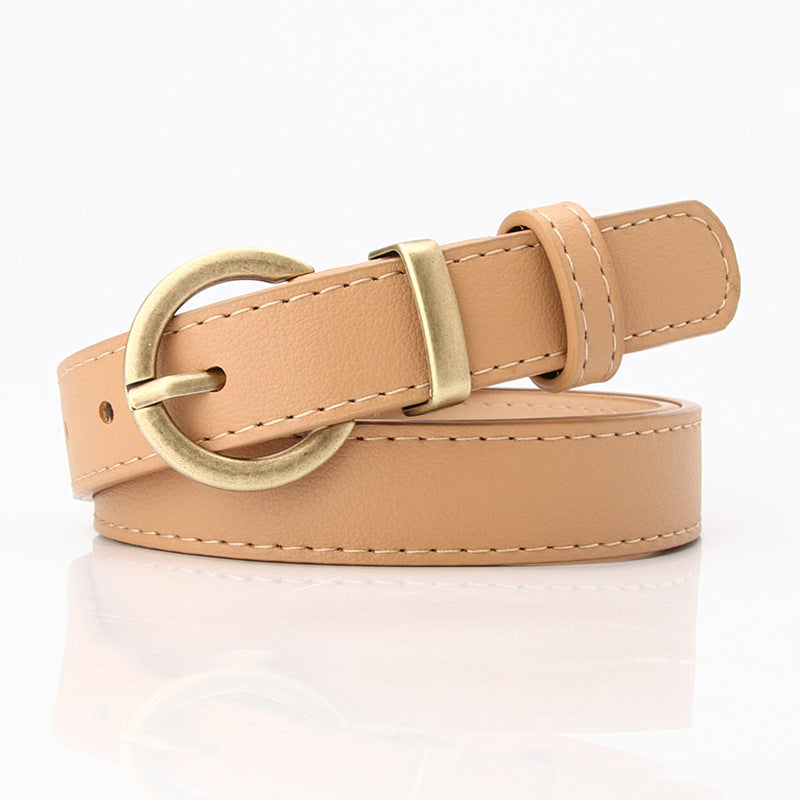 Student Trousers With Decorative Belt Women's Casual Pin Buckle Belt