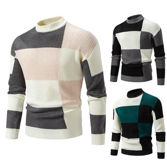 Herresweater Sweater Halv Turtleneck Farvematch Afslappet